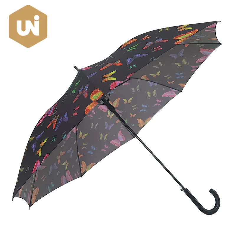 Paraguas de palo para adultos de dama de moda